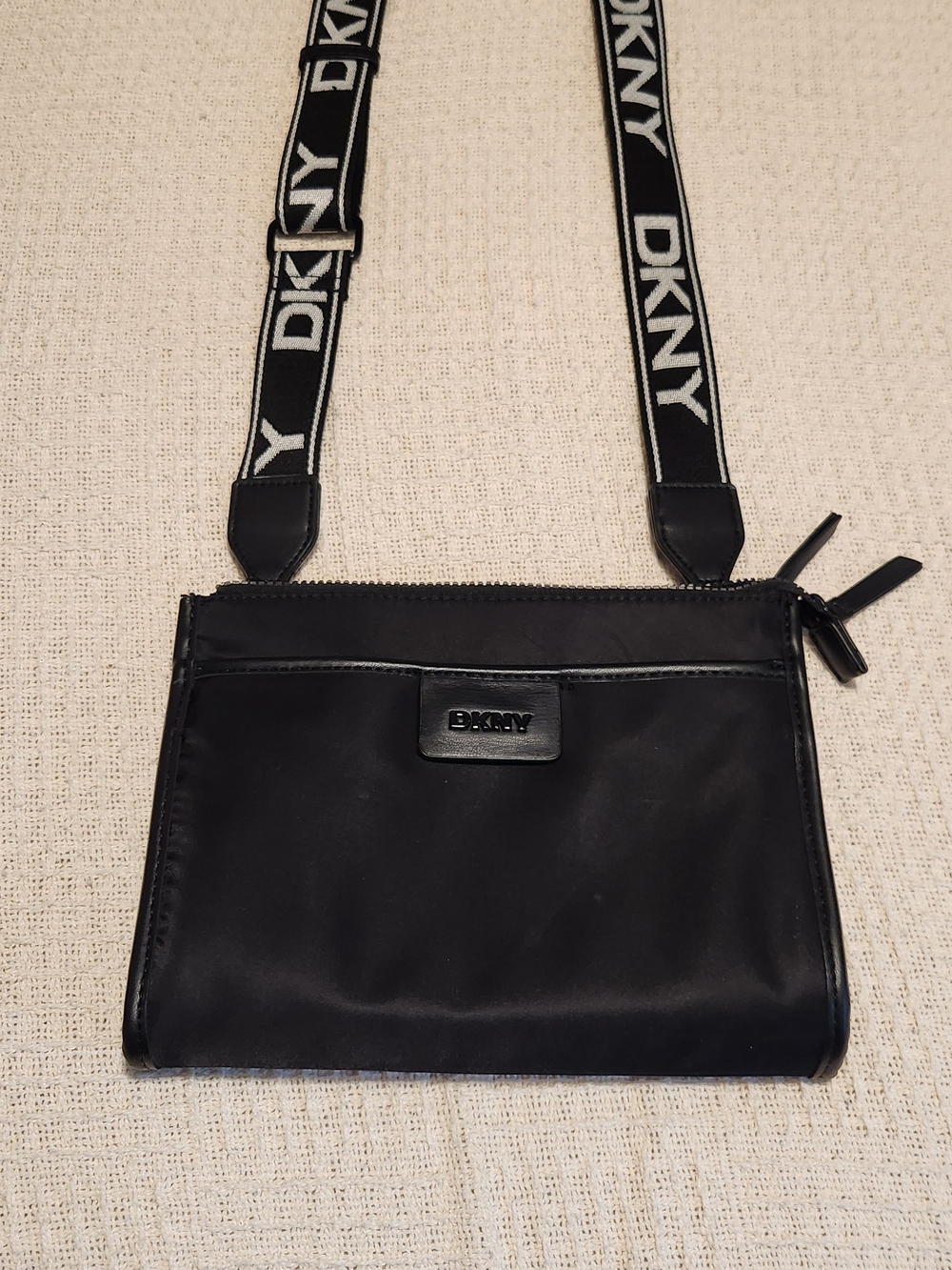 DKNY Black Crossbody Bag with Logo Strap